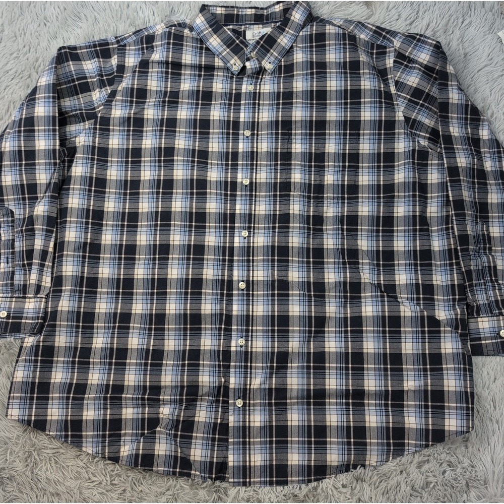 Croft & Barrow Shirt Mens 3XB Blue Button Up Career Preppy Check Easy Care